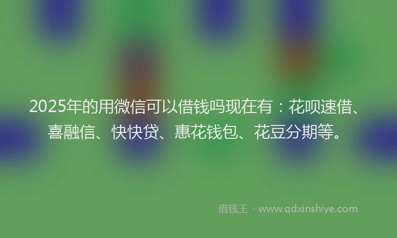 2025年的用微信可以借钱吗现在有：花呗速借、喜融信、快快贷、惠花钱包、花豆分期等。