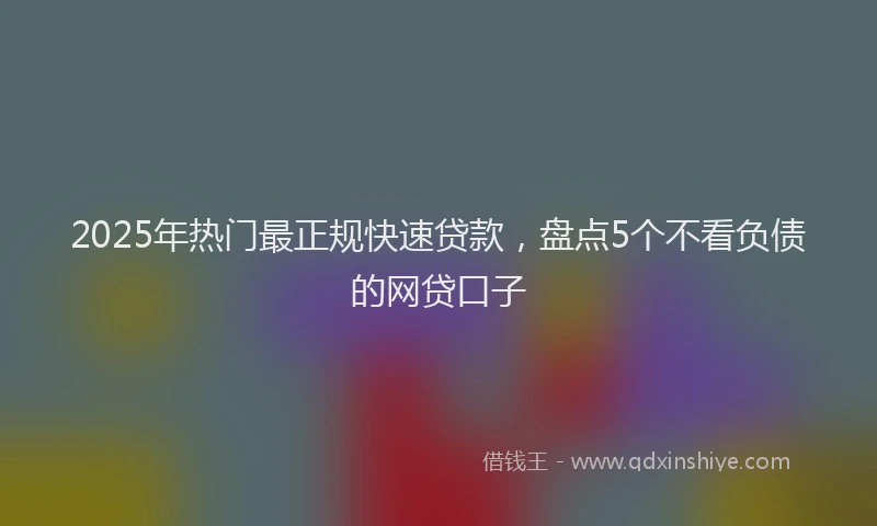 2025年热门最正规快速贷款，盘点5个不看负债的网贷口子