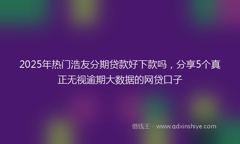 2025年热门浩友分期贷款好下款吗，分享5个真正无视逾期大数据的网贷口子