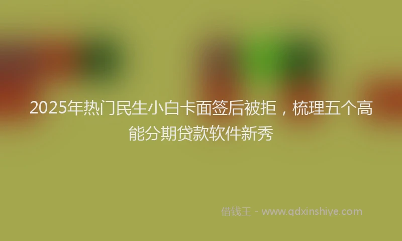 2025年热门民生小白卡面签后被拒，梳理五个高能分期贷款软件新秀