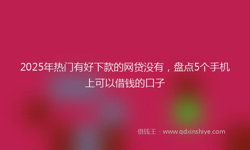2025年热门有好下款的网贷没有，盘点5个手机上可以借钱的口子