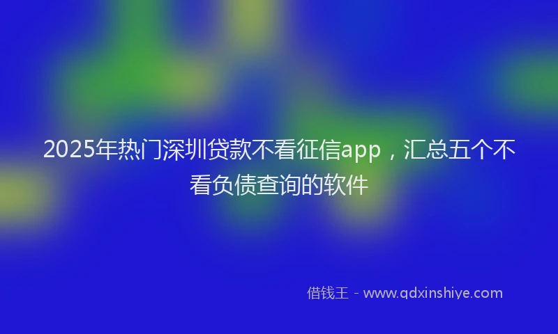 2025年热门深圳贷款不看征信app，汇总五个不看负债查询的软件