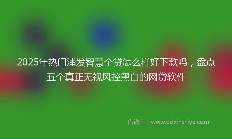 2025年热门浦发智慧个贷怎么样好下款吗，盘点五个真正无视风控黑白的网贷软件