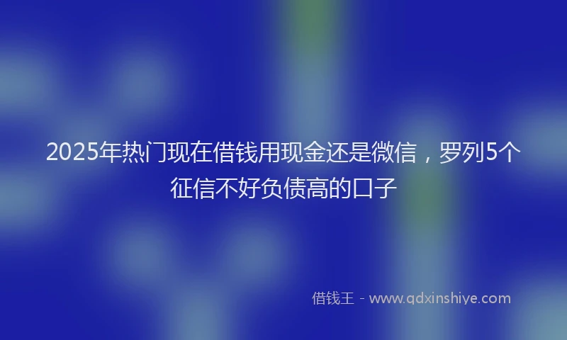 2025年热门现在借钱用现金还是微信，罗列5个征信不好负债高的口子
