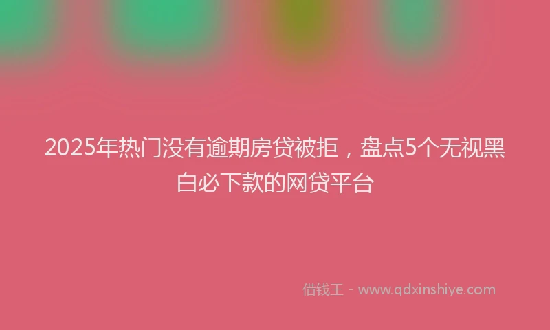 2025年热门没有逾期房贷被拒，盘点5个无视黑白必下款的网贷平台