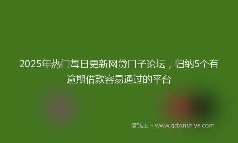 2025年热门每日更新网贷口子论坛，归纳5个有逾期借款容易通过的平台
