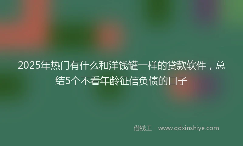 2025年热门有什么和洋钱罐一样的贷款软件，总结5个不看年龄征信负债的口子