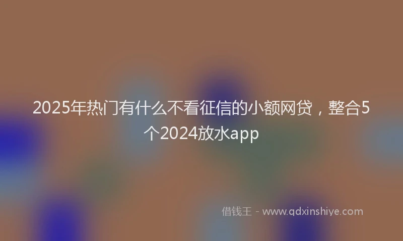 2025年热门有什么不看征信的小额网贷，整合5个2024放水app