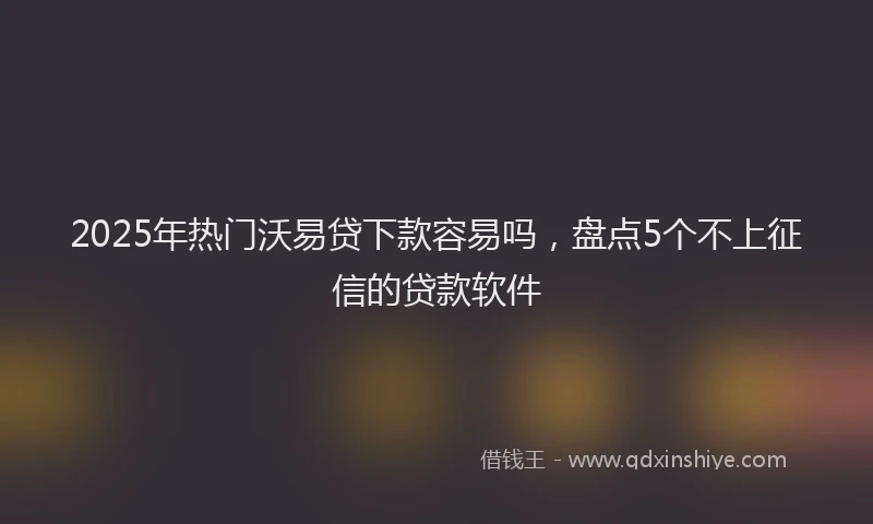 2025年热门沃易贷下款容易吗，盘点5个不上征信的贷款软件