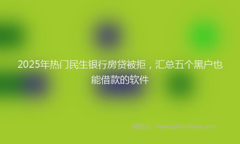 2025年热门民生银行房贷被拒，汇总五个黑户也能借款的软件