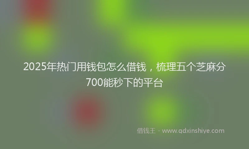 2025年热门用钱包怎么借钱，梳理五个芝麻分700能秒下的平台