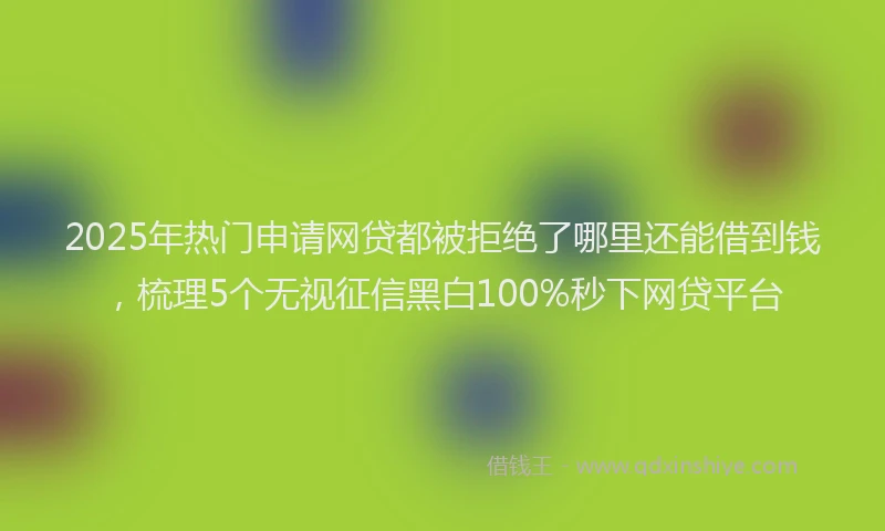 2025年热门申请网贷都被拒绝了哪里还能借到钱，梳理5个无视征信黑白100%秒下网贷平台
