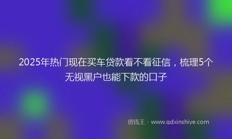 2025年热门现在买车贷款看不看征信，梳理5个无视黑户也能下款的口子