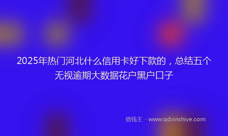 2025年热门河北什么信用卡好下款的，总结五个无视逾期大数据花户黑户口子