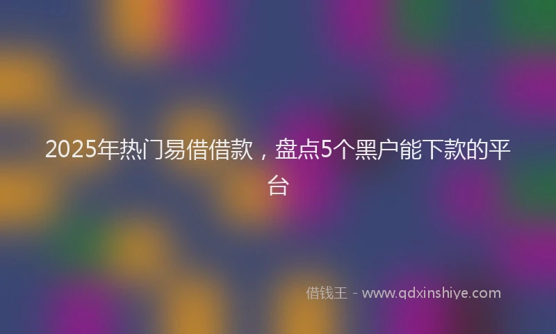 2025年热门易借借款，盘点5个黑户能下款的平台