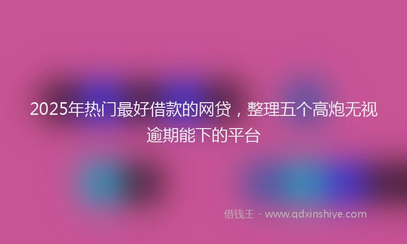 2025年热门最好借款的网贷，整理五个高炮无视逾期能下的平台