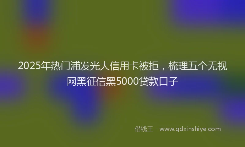 2025年热门浦发光大信用卡被拒，梳理五个无视网黑征信黑5000贷款口子
