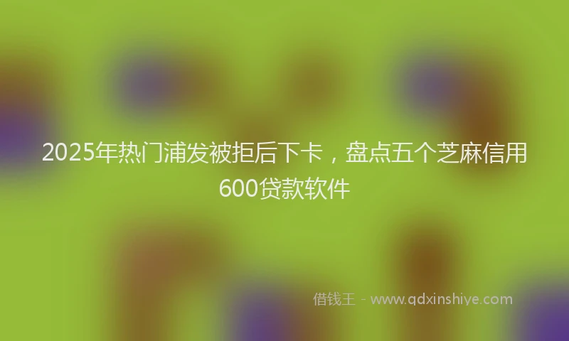 2025年热门浦发被拒后下卡，盘点五个芝麻信用600贷款软件