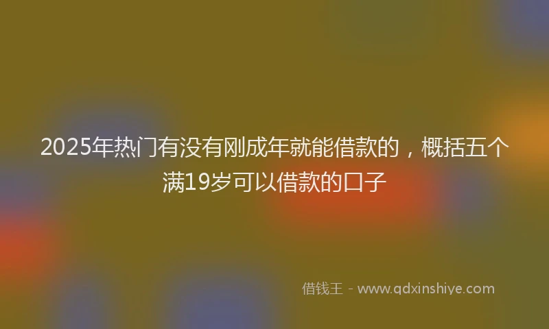 2025年热门有没有刚成年就能借款的，概括五个满19岁可以借款的口子