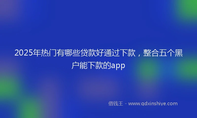 2025年热门有哪些贷款好通过下款，整合五个黑户能下款的app