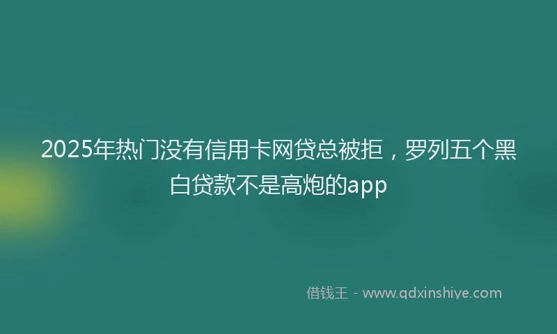 2025年热门没有信用卡网贷总被拒，罗列五个黑白贷款不是高炮的app