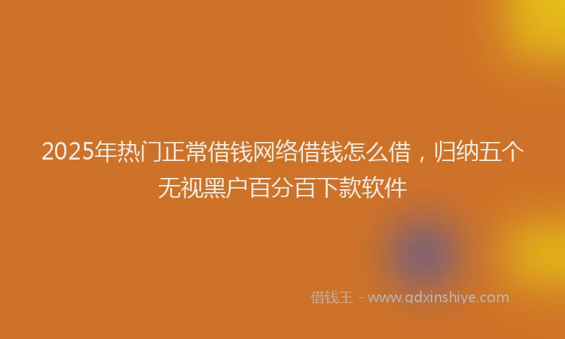 2025年热门正常借钱网络借钱怎么借，归纳五个无视黑户百分百下款软件