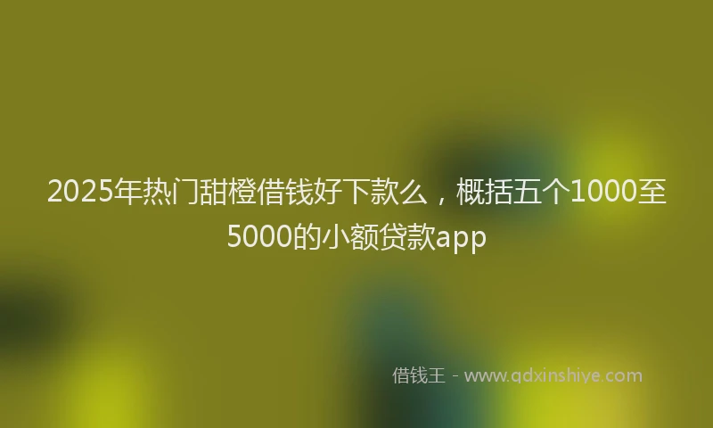 2025年热门甜橙借钱好下款么，概括五个1000至5000的小额贷款app