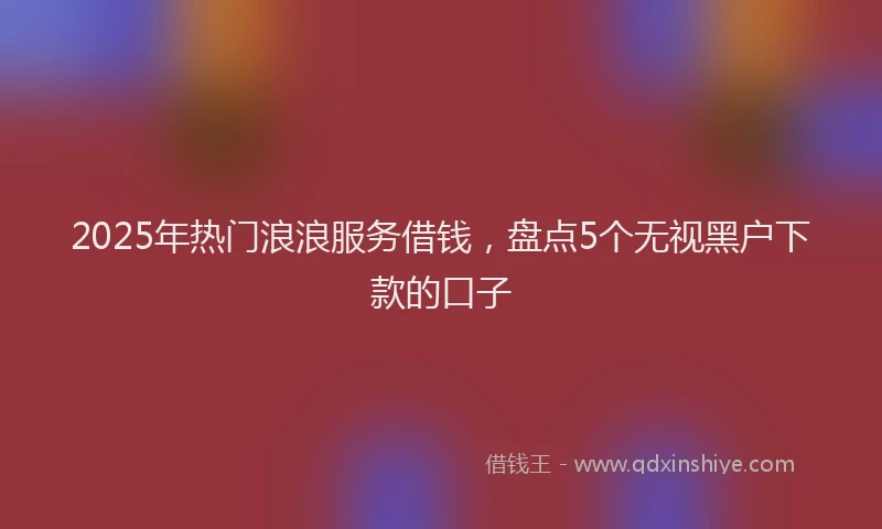 2025年热门浪浪服务借钱，盘点5个无视黑户下款的口子