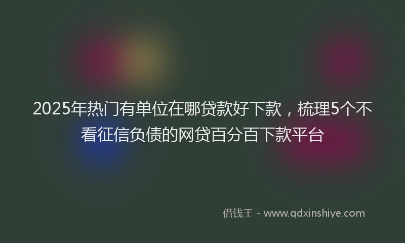2025年热门有单位在哪贷款好下款，梳理5个不看征信负债的网贷百分百下款平台