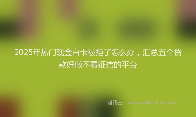 2025年热门现金白卡被拒了怎么办，汇总五个贷款好做不看征信的平台
