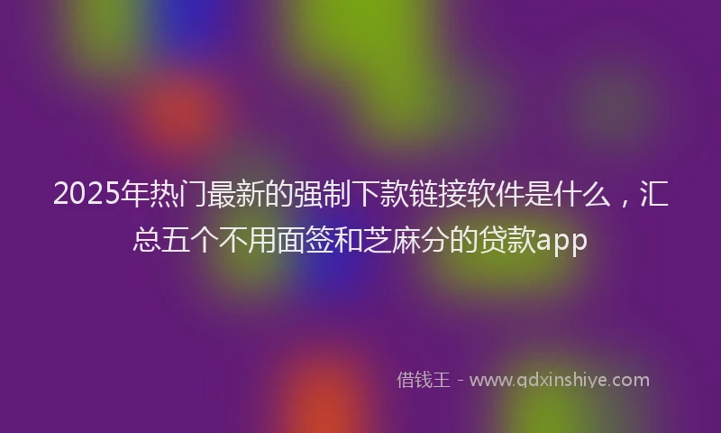2025年热门最新的强制下款链接软件是什么，汇总五个不用面签和芝麻分的贷款app
