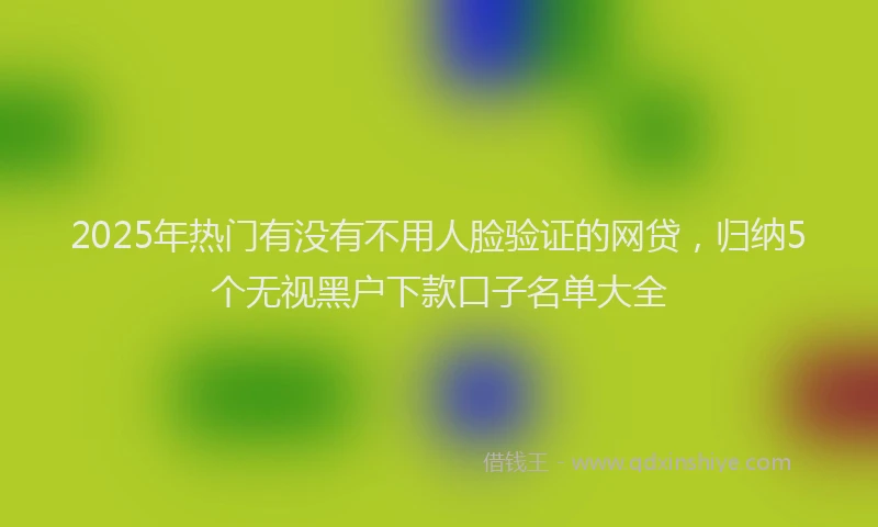2025年热门有没有不用人脸验证的网贷，归纳5个无视黑户下款口子名单大全