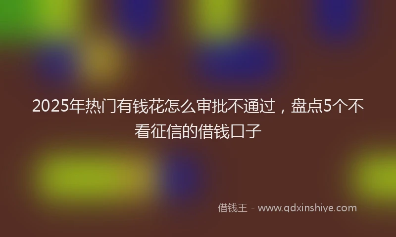 2025年热门有钱花怎么审批不通过，盘点5个不看征信的借钱口子