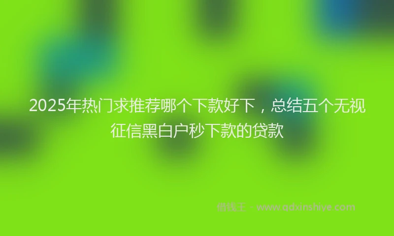 2025年热门求推荐哪个下款好下，总结五个无视征信黑白户秒下款的贷款
