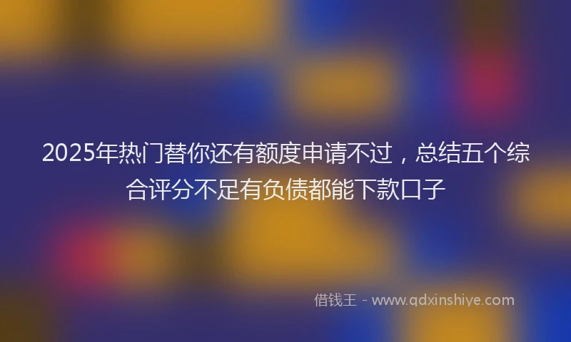 2025年热门替你还有额度申请不过，总结五个综合评分不足有负债都能下款口子