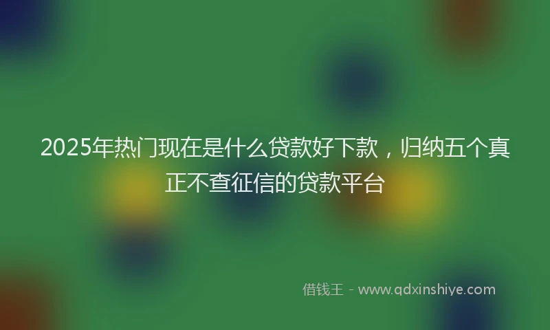 2025年热门现在是什么贷款好下款，归纳五个真正不查征信的贷款平台