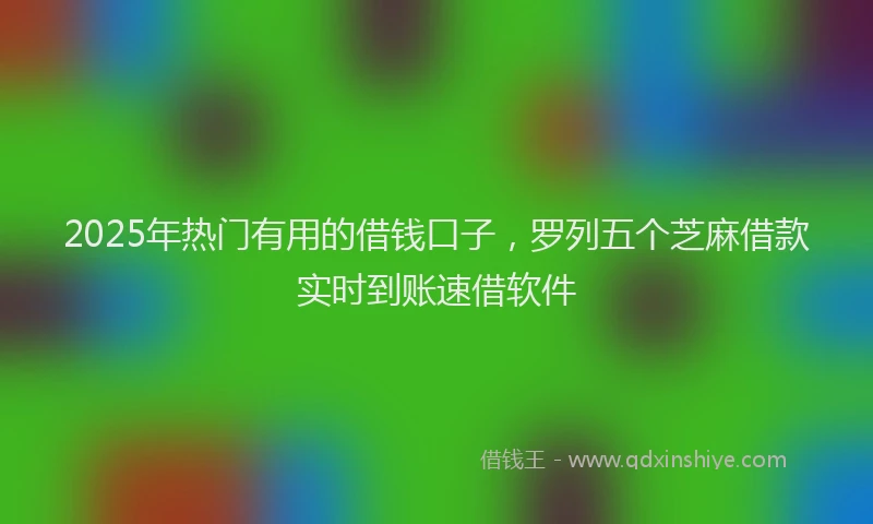 2025年热门有用的借钱口子，罗列五个芝麻借款实时到账速借软件