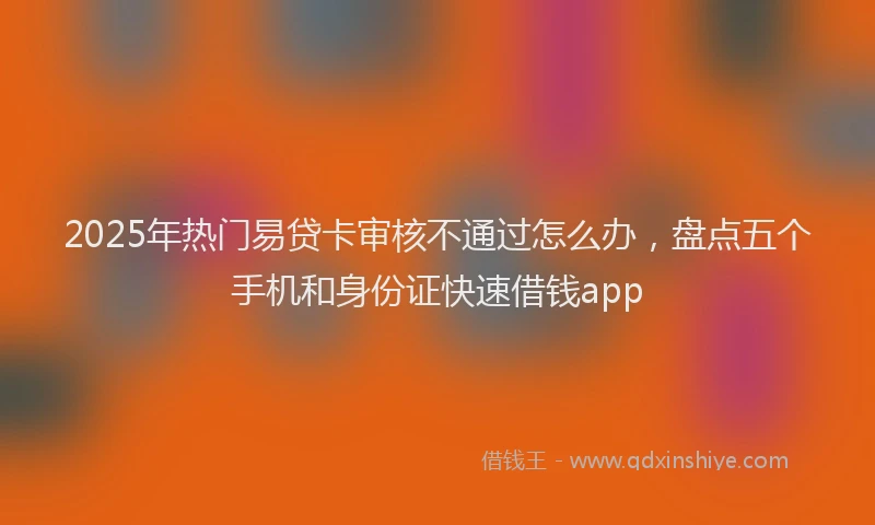 2025年热门易贷卡审核不通过怎么办，盘点五个手机和身份证快速借钱app
