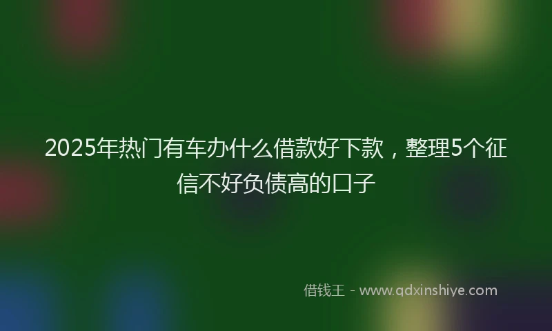 2025年热门有车办什么借款好下款，整理5个征信不好负债高的口子