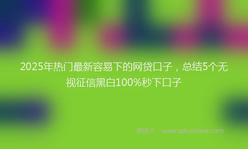 2025年热门最新容易下的网贷口子，总结5个无视征信黑白100%秒下口子