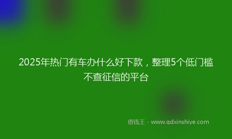 2025年热门有车办什么好下款，整理5个低门槛不查征信的平台