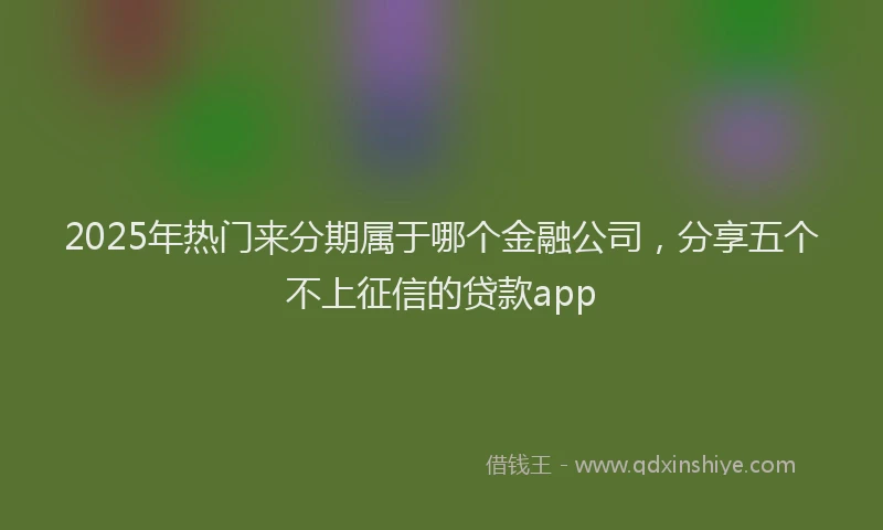 2025年热门来分期属于哪个金融公司，分享五个不上征信的贷款app