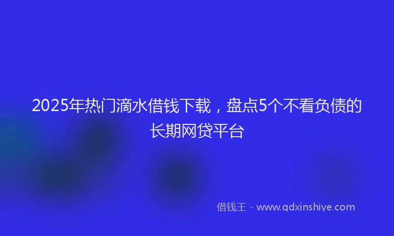 2025年热门滴水借钱下载，盘点5个不看负债的长期网贷平台