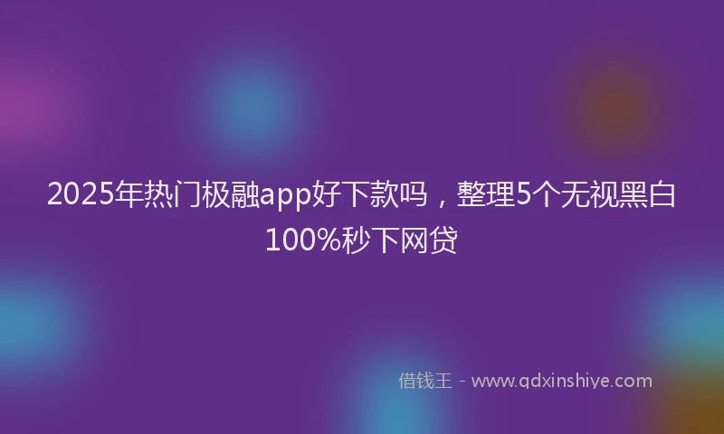 2025年热门极融app好下款吗，整理5个无视黑白100%秒下网贷