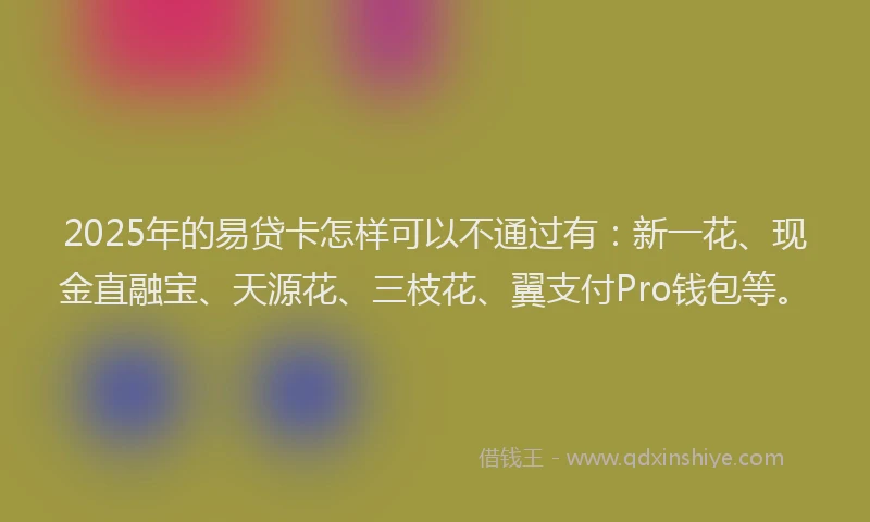 2025年的易贷卡怎样可以不通过有：新一花、现金直融宝、天源花、三枝花、翼支付Pro钱包等。