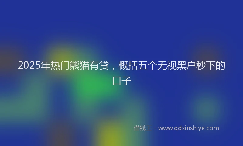 2025年热门熊猫有贷，概括五个无视黑户秒下的口子