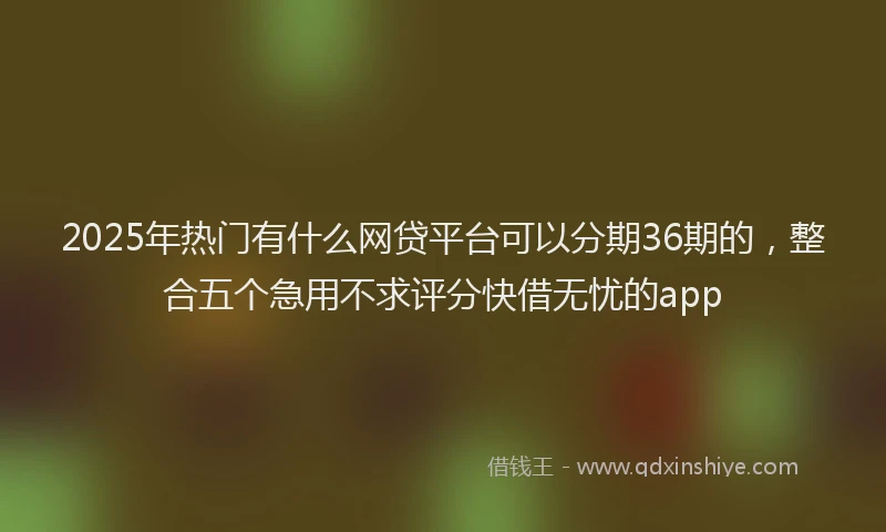 2025年热门有什么网贷平台可以分期36期的，整合五个急用不求评分快借无忧的app