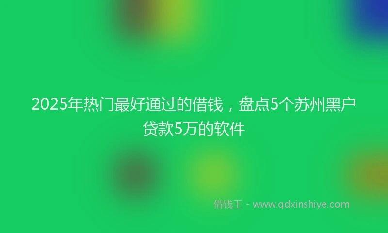 2025年热门最好通过的借钱，盘点5个苏州黑户贷款5万的软件