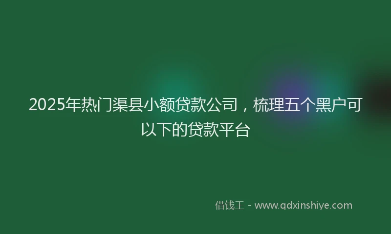 2025年热门渠县小额贷款公司，梳理五个黑户可以下的贷款平台