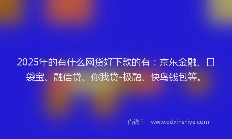2025年的有什么网货好下款的有：京东金融、口袋宝、融信贷、你我贷-极融、快鸟钱包等。